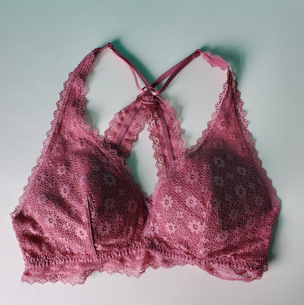 Victoria's Secret Pink Lace Bralette Size Medium